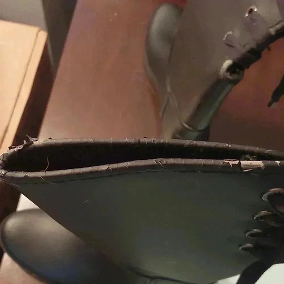 EUC COACH Sz. 8 Black Tristee Lace Up Rubber Rainboots - Picture 5 of 11